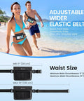 Couple on beach wearing 2 Pack Waterproof Fanny Packs For Women And Men With IPX8 Submersible Dry Pouch Belt Bag