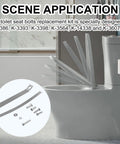 Toilet Seat Anchor Kit Compatible With Models K-3386, K-3393, K-3398, K-3564, K-14338, K-3607 And Similar Seats shown in toilet installation.