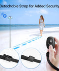 Wireless Camera Remote Shutter For iPhone And Android Two Pack With Wrist Strap Bluetooth 5.2 shown on beach background
