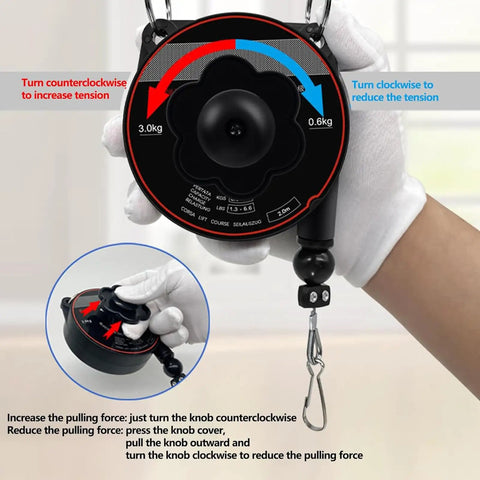 Close-up of ergonomic handle and tension knob from Tufting Gun Kit for Beginners With Cut Pile and Loop Pile Tools.