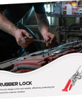 Mechanic installing Beefy Heavy Duty T-Handle Car Hood Catch And Draw Latch with flexible ABS hasp in workshop