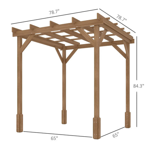 Six Point Six Foot By Six Point Six Foot Outdoor Pergola Kit With Built To Last Concrete Anchors And A Sturdy Frame Wood Gazebo