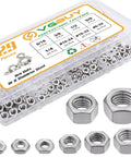 129-Piece SAE Hex Nuts Assortment Kit 8-32 10-24 10-32 1/4-20 5/16-18 3/8-16 1/2-13 5/8-11 Stainless 304 External Hex Nut Set
