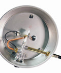 Interior of LPC25 15000 To 25000 BTU Propane Convection Heater With 360 Degree Heating Radius, showing metal components.