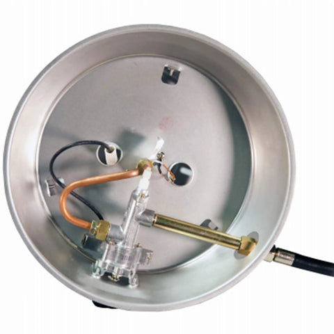 Interior of LPC25 15000 To 25000 BTU Propane Convection Heater With 360 Degree Heating Radius, showing metal components.