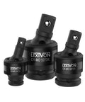 Beefy Impact Universal Joint Socket Set 3-Piece Swivel With Ball Spring Design 1/2 In Drive, 3/8 In Drive, 1/4 In Drive Reach Tight Spots