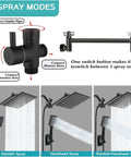 Beast High Pressure Rainfall Shower Head With Handheld Combo showing 3 spray modes and matte black finish.