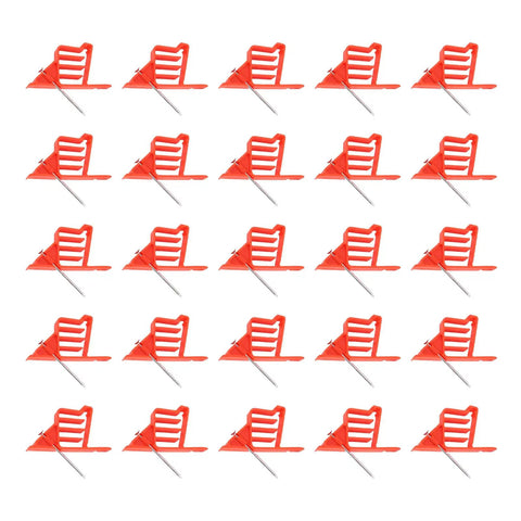 Top Rated Heavy Duty Cable Stackers For Organizing Coaxial Data And Power Cables Durable Plastic Wire Management Clips in red, 25 pieces.