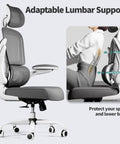 Ergonomic Home Office Chair With Mesh Back And Adjustable Lumbar Support Wheels Breathable Desk Chair for long hours sits side view