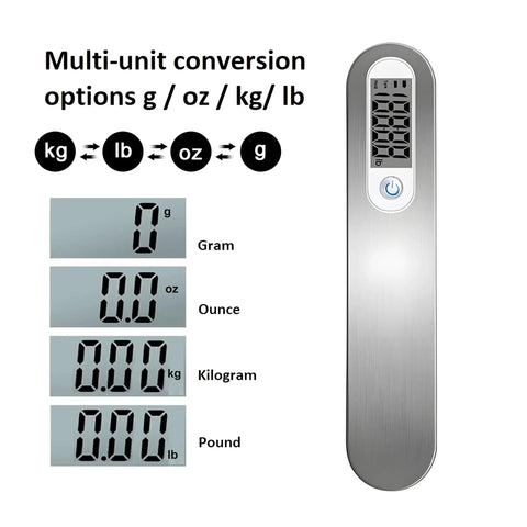 Archery Bow Scale for Recurve and Compound Bows 110 Pounds 50 Kilograms LCD Display showing multi-unit conversion options