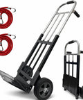 Heavy Duty Folding Hand Truck Dolly With 8 Inch Puncture Resistant Tires 650 To 800 Lb Capacity Beefy Alloy Steel Frame Easy Fold Design