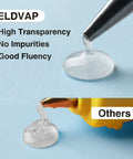 Comparison of glue flow from a mini hot glue stick 4 inch 0.27 inch diameter for most mini glue guns 600 pack multipurpose glue gun sticks.