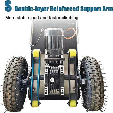 Heavy-Duty Electric Stair Climber Hand Truck With 400kg Load And 1200W Brushless Motor showing double-layer support arm and rugged tires.