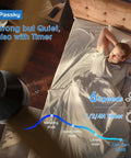 Modern 42 Inch Low Profile Ceiling Fan In Sleek Black With Whisper Quiet Motor Providing Super Smooth Cooling Airflow And Bright Led Lighting With Remote And Pull Chain Options above a bed, with a man relaxing.
