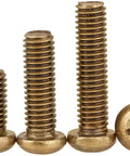 Top Tier Brass Self Tapping Screws With Classic Phillips Round Head Design And Knockout Heavy Duty Machine Bolt Build Featuring Slick Rust Resistant Finish For Bulletproof M3 8mm 25mm Fastener Use On Any Rig - Four sizes displayed.