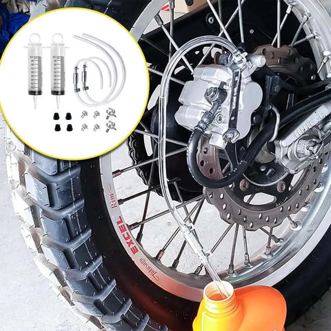 Two Pack Brake Bleeder Kit With Two 100ml Syringes Flexible Hoses Clamps And Adapters For Car And Motorcycle Quick Hydraulic Disc Brake And Clutch Bleeding Tool Easy Pro Grade DIY Maintenance No Helper Needed