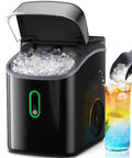 Nugget Ice Maker For Countertop With Soft Chewable Ice One Click Operation Self Cleaning Portable Ice Machine with ice scoop and drink