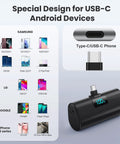 Image showing Two Pack Grab And Go Portable Charger With Built In USB C Cable, 5200 Mah Pocket Power Bank for Android devices.