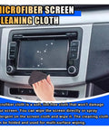 Ultra Soft Microfiber Car Touch Screen Cleaning Cloth for Dashboard and Interior, shown cleaning a car display screen