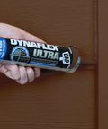 Applying Ultra Advanced Exterior Sealant With Weather Max Technology for windows, doors, siding, trim brown 10.1 oz with a caulk gun