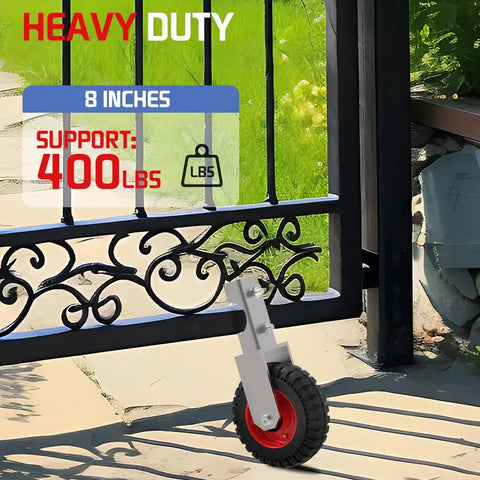 Built Like A Tank 8 Inch Under Mount Gate Wheel For Chain Link Fence Heavy Duty Caster with rubber tire on sliding gate.