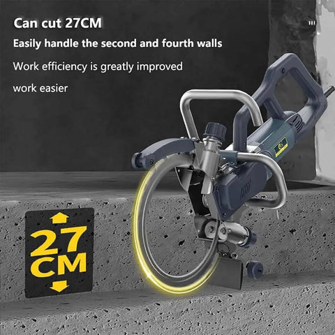 9500W Rugged Brushless Circular Concrete Cutter Saw With Integrated Water Pump And 10 Inch Cutting Depth for precise cutting of 27CM.