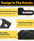 Design features of Heavy Duty Aluminum Trailer License Plate Bracket Frame With Universal Mounting Kit Rustproof Hardware for Trucks Trailers RVs and Boats.