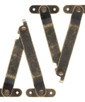 Heavy Duty Antique Brass Lid Support Hinge Pair With Pro Level Mounting Hardware For Retractable Cabinet Doors And Furniture Makeover Hassle Free Assembly, showing hinges with a vintage finish.