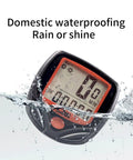 Compact LCD Bike Computer With Odometer And Speedometer Doubles As A Handy Watch shown waterproof in water