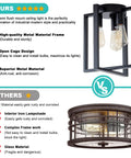 Comparison of Vintage Square Black Ceiling Light Fixture 3 Light Industrial Farmhouse Modern Geometric Metal Ceiling Lamp with Retro Vibe versus others.