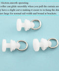 Heavy Duty Ceiling Curtain Track Carriers With Smooth Glide Rollers 11mm Diameter Drape Pulleys Brackets For L Shape And U Shape Tracks Plastic White 50 Pack Ideal For Room Dividers And Drapery Systems.