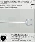 Solid Build Chrome Shower Door Handles And Towel Bar Brackets With 2 Inch Mount Holes and durable zinc alloy construction