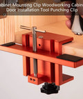 Efficient Door Panel Installation Kit for Cabinets and Woodworking Projects, DIY friendly aluminum mounting tool in use