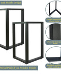 Beefy Square Steel Table Legs 28 Inch High Heavy Duty Desk Legs For Dining Computer Or Work Tables Industrial Matte Black Set Of 2 Supports Up To 800 Lbs Capacity