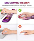 Ultra Large Gaming Mouse Pad Desk Mat With 4 In 1 Ergonomic Wrist Rests And Coaster Set showing ergonomic wrist support in use