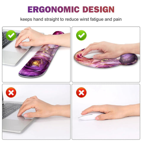 Ultra Large Gaming Mouse Pad Desk Mat With 4 In 1 Ergonomic Wrist Rests And Coaster Set showing ergonomic wrist support in use