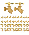 50 Pack Brass Hose Bibb Valves No Kink One Half Inch FIP To Three Quarters Inch MHT Garden Outdoor Water Fittings Set Durable Leak Proof For Yard Hose Connections And Sprinklers, brass hose valve set