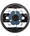 Five Inch Hook And Loop Backup Pad With Eight Dust Holes Straight Up Heavy Duty Replacement Plate top view showing holes for dust extraction.