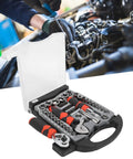 45 Piece Socket Wrench Set With Ratchet And Screwdriver Bits Multipurpose Tool Kit In Chrome Vanadium Steel for automotive use