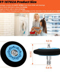 2026 Upgraded Dryer Drum Roller With Bearings Kit Pack Of Four for Samsung dryers shown with measurements and installation scene