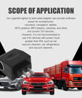 Road Ready 12V To Dc Car Cigarette Lighter Power Adapter With Rugged Abs Shell and Corrosion Resistant Pins for devices like smartphones.