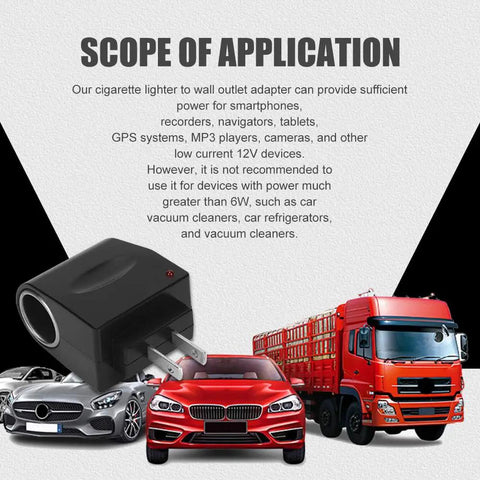 Road Ready 12V To Dc Car Cigarette Lighter Power Adapter With Rugged Abs Shell and Corrosion Resistant Pins for devices like smartphones.