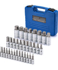 33 Piece Hex Bit Socket Set Master Kit with S2 and Cr-V steel, SAE and Metric sockets 2-19mm 5/64-3/4 inch, pro grade in blue case