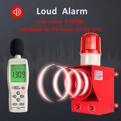 Hella Loud Industrial Alarm Siren With Adjustable Volume And 12 Custom Horn Tones For Factories Easy Wall Mount Ac 110V Power Built Tough For Emergency Alerts That Cut Through Background Noise