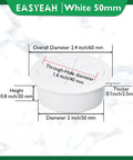Top Tier White Desk Grommet 2 Pack No Fuss Cable Hole Cover For Office Setup 2 Inch Cord Organizer dimensions diagram.