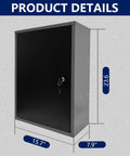 Wall Mounted Metal Storage Cabinet Lockable For Garage, Two Removable Shelves, Keeps Small Items And Medicine Bottles Safe