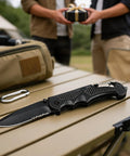 Compact Folding Pocket Knife With Aluminum Handle And Stainless Steel Blade Lightweight Everyday Carry Utility Knife With Carabiner Clip