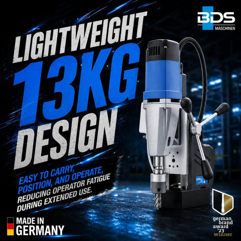 Heavy Duty Magnetic Core Drilling Machine For Steel Fabrication With A Precise Forty Five Millimeter Cut Depth, 13kg design.