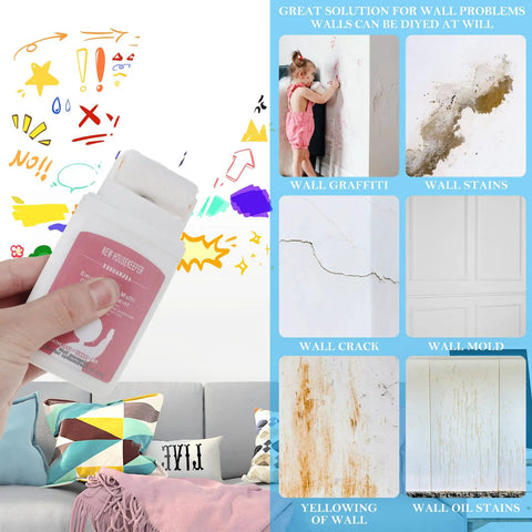 Hand using 2 Pack Small Roller Wall Patch Kit With Spackle Roller Roll On Wall Repair Tool Portable Handheld Paste Roller for graffiti fix