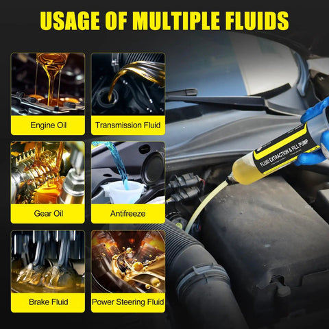 Knuckle Busting 200Cc Fluid Extractor And Fill Hand Pump Manual Oil Change Syringe for various fluids like engine oil and antifreeze.